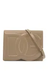 Dolce & Gabbana Taupe Calfskin Crossbody Bag With Adjustable Strap In Beige