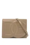 Dolce & Gabbana Taupe Calfskin Crossbody Bag With Adjustable Strap In Beige