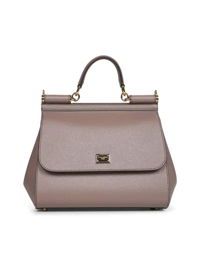 DOLCE & GABBANA TAUPE LARGE SICILY HANDBAG