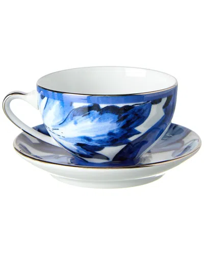 Dolce & Gabbana Teacup & Saucer Set In Blue