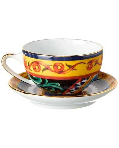 Dolce & Gabbana Teacup & Saucer Set In Black