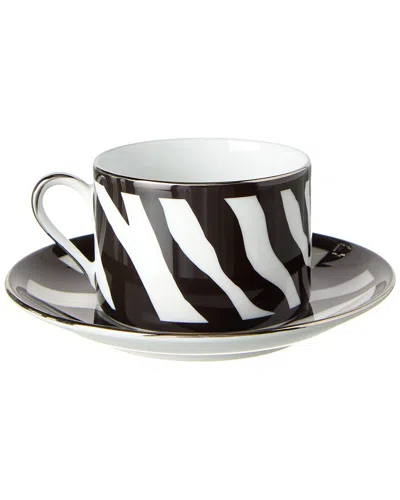 Dolce & Gabbana Teacup & Saucer Set In Black