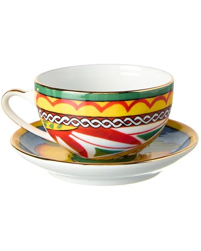 Dolce & Gabbana Teacup & Saucer Set In Multi