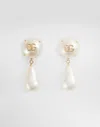Dolce & Gabbana Teardrop Earrings With Dg Logo In White