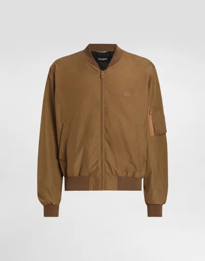 Dolce & Gabbana Technical Fabric Bomber Jacket With Tag In Brown