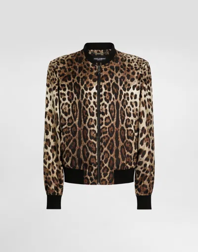 Dolce & Gabbana Technical Fabric Bomber Jacket With Tag In Brown