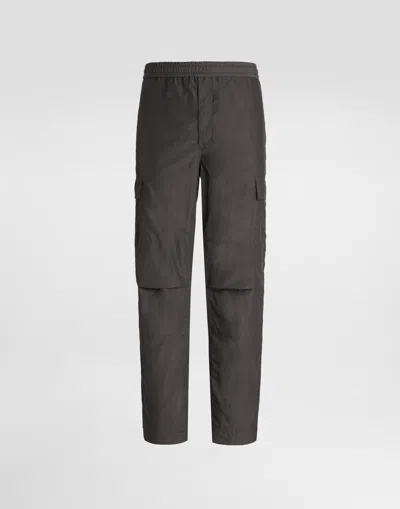 Dolce & Gabbana Technical Fabric Cargo Pants In Grey