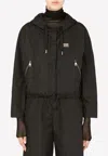 Dolce & Gabbana Logo-patch Hooded Jacket In Black