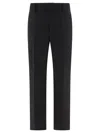 DOLCE & GABBANA TECHNICAL FABRIC PANTS WITH METAL DG LOGO TROUSERS BLACK