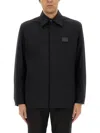 Dolce & Gabbana Men Technical Fabric Shirt With Plaque In Black
