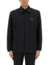 Dolce & Gabbana Men Technical Fabric Shirt With Plaque In Black