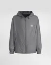Dolce & Gabbana Hooded Jacket Drawstring Elasticated Cuffs In Grey