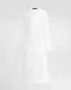 Dolce & Gabbana Technical Organza Trench Coat With Georgette Trims In White