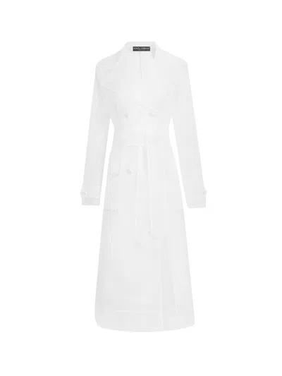 Dolce & Gabbana Trench Coat In White