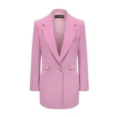 Pre-owned Dolce & Gabbana Technical Twill Blazer 42 It In Pink