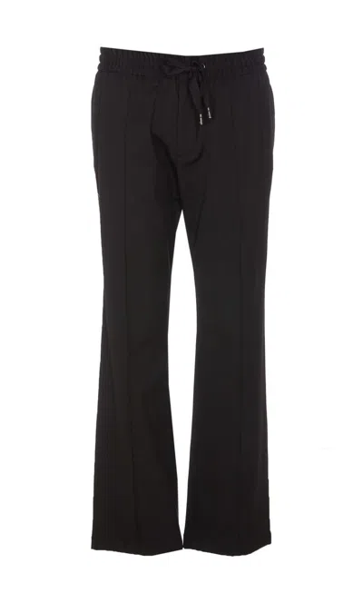 Dolce & Gabbana Black Sweatpants With Drawstring In Wool Blend Man