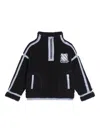 Dolce & Gabbana Teddy-fleece Half-zip Jacket In Black