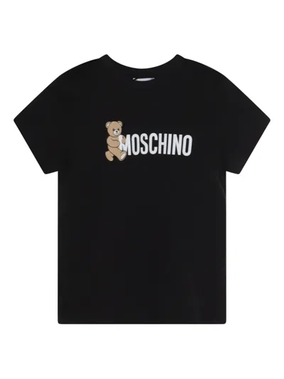 Dolce & Gabbana Kids' Teddy-print Cotton T-shirt In Black