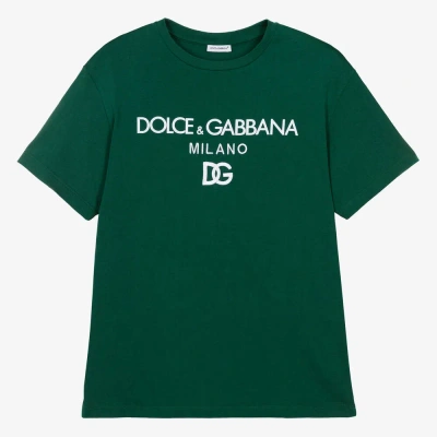Dolce & Gabbana Teen Boys Green Cotton T-shirt