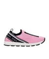 Dolce & Gabbana Teen Logo Print Sneakers In Pink