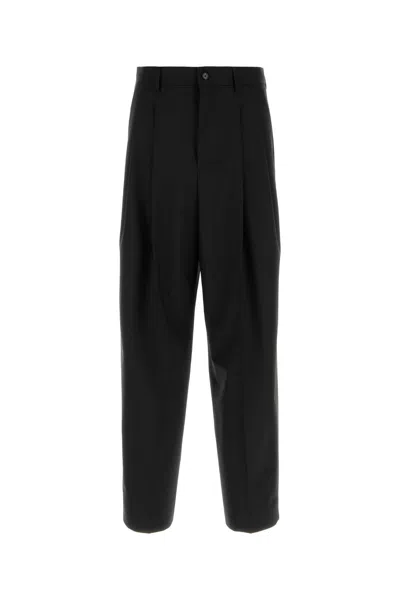 Dolce & Gabbana Tela Di Wool Straight-leg Pants In Black