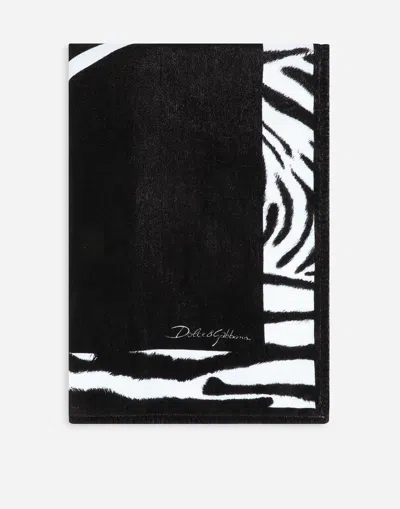 Dolce & Gabbana Zebra-print Terrycloth Beach Towel In Multicolor