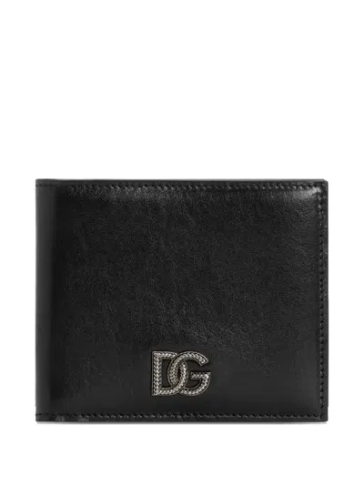 Dolce & Gabbana Tempesta Leather Wallet In Black