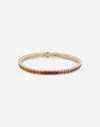 Dolce & Gabbana Tennis Bracelet In Yellow Gold 18kt With Multicolor Sapphires In Gold