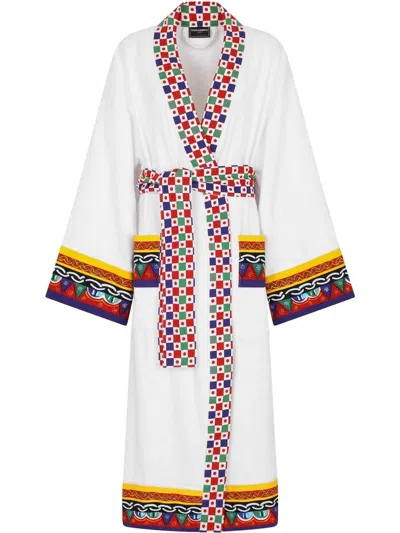 Dolce & Gabbana 'carretto' Bathrobe In White