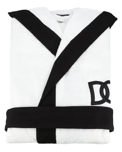 Dolce & Gabbana Terry Cotton Bathrobe In Animal Print