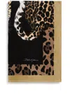 Dolce & Gabbana Leopard Cotton Beach Towel In Black