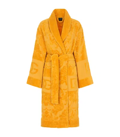 DOLCE & GABBANA TERRY COTTON DG LOGO ROBE