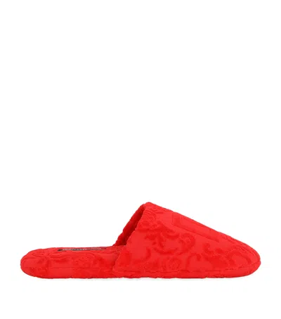 DOLCE & GABBANA TERRY COTTON DG SLIPPERS