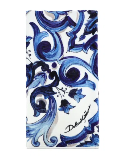 Dolce & Gabbana Terry Cotton Hand Towel In Blue