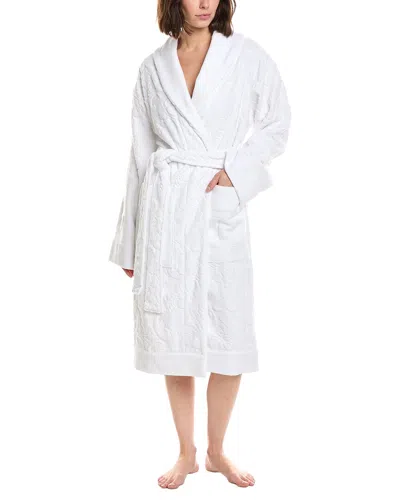Dolce & Gabbana Terry Cotton Jacquard Bath Robe In White