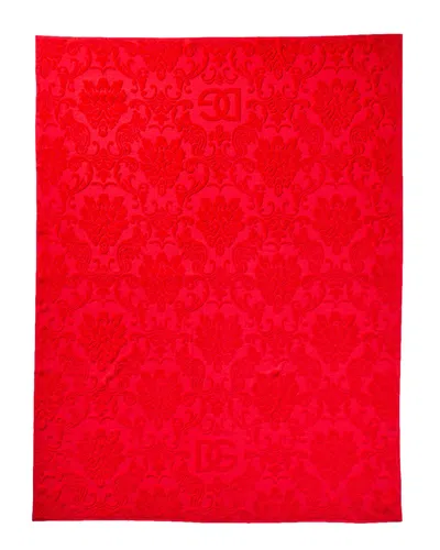 Dolce & Gabbana Terry Jacquard Beach Towel In Red