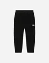 Dolce & Gabbana Terrycloth Jogging Pants With Logo Tag In Black