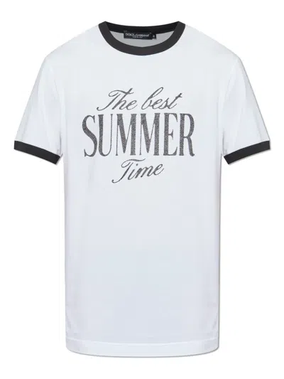 Dolce & Gabbana Text-print T-shirt In White