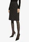 Dolce & Gabbana Textured A-line Knee-length Skirt In Black