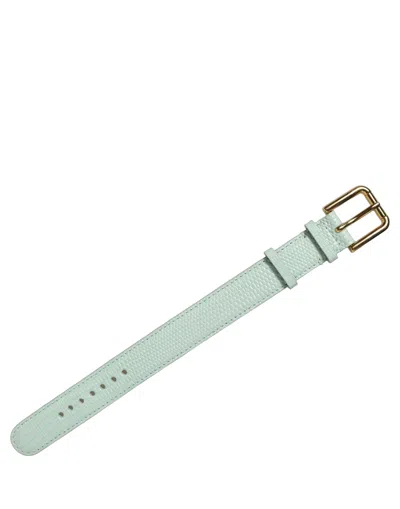 Dolce & Gabbana Textured Calf Leather Belt In Green