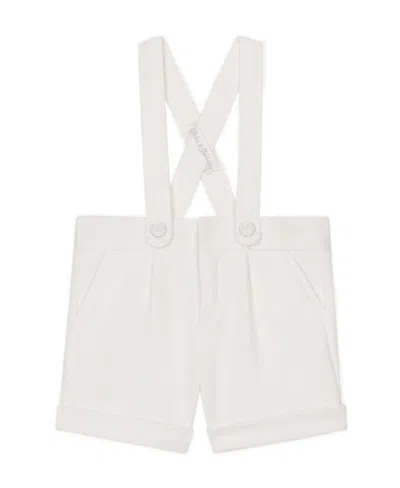 Dolce & Gabbana Textured Detachable-strap Dungaree Shorts In White