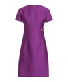 Dolce & Gabbana Rachel Short-sleeve Tweed Mini Dress In Purple