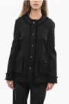 Dolce & Gabbana Textured Fabric Blazer With Logoed Buttons In Black