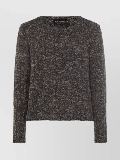 DOLCE & GABBANA TEXTURED FABRIC ROUND NECK LONG SLEEVE SWEATER