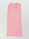 Dolce & Gabbana Textured Fabric Sleeveless Dress With Frayed Brim