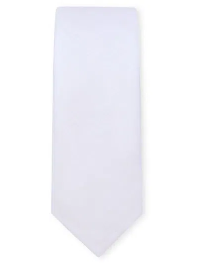 Dolce & Gabbana Textured-finish Linen Tie In White