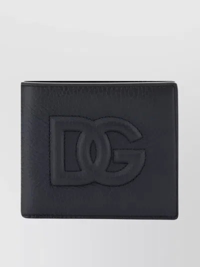 Dolce & Gabbana Textured Leather Billfold Bifold Wallet In Black