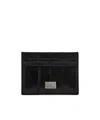 Dolce & Gabbana Textured Leather Card Holder In Black