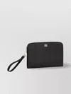 Dolce & Gabbana Black Clutch With Removable Wrist Strap And Logo Plaque On The Front In Black