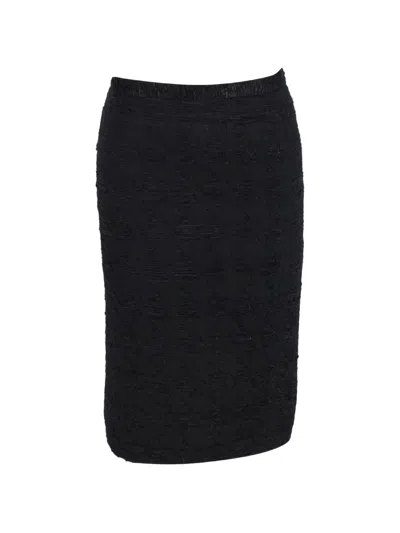Pre-owned Dolce & Gabbana Textured Pencil Skirt In Black